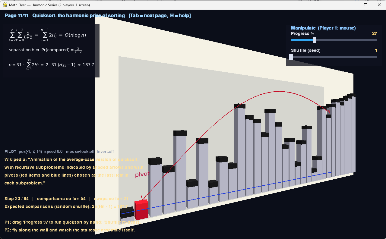 Harmonic Series Demo — quicksort and the harmonic cost of sorting